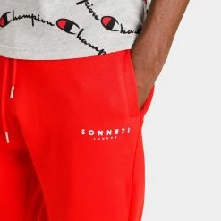 Sonneti London Fleece Joggers / Red -Sports Fashion Clothing Store SNTTM12523 RED sonneti london joggers red F