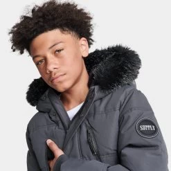 Supply & Demand Juniors' Destruct Short Parka / Dark Grey -Sports Fashion Clothing Store SUP16627 040 M5