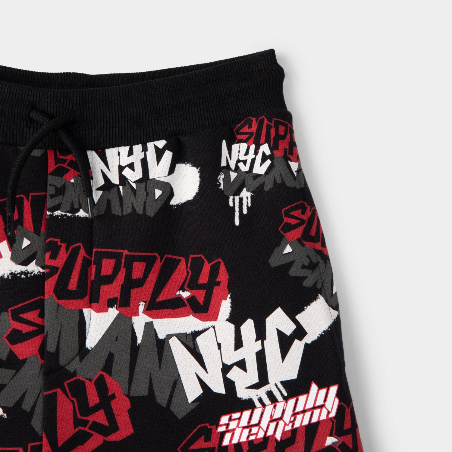 Supply & Demand Junior Boys' Spray Script Shorts Black / Red - Image 4