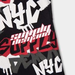 Supply & Demand Junior Boys' Spray Script Shorts Black / Red -Sports Fashion Clothing Store SUPTJ16544 supply demand junior boys spray script shorts black red 3