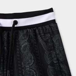 Supply & Demand Junior Boys' Paisley Varsity Basketball Shorts / Black -Sports Fashion Clothing Store SUPTJ16556 paisley varsity bball short 2