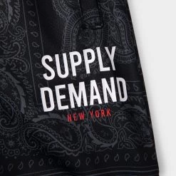 Supply & Demand Junior Boys' Paisley Varsity Basketball Shorts / Black -Sports Fashion Clothing Store SUPTJ16556 paisley varsity bball short 3