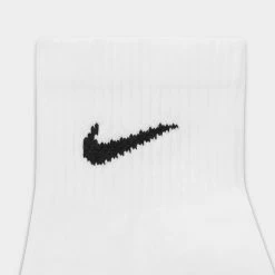 Nike Everyday Plus Cushioned Training Ankle Socks (6 Pack) White / Black -Sports Fashion Clothing Store SX6899 100 evryd plus cshn qrt sockwhblk 2