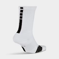 Nike Elite Crew Basketball Socks White / Black - Black -Sports Fashion Clothing Store SX7622 100 nike elite crew basketball socks white black black 1