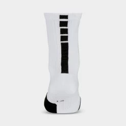 Nike Elite Crew Basketball Socks White / Black - Black -Sports Fashion Clothing Store SX7622 100 nike elite crew basketball socks white black black 3