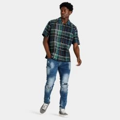 Vans Grisham Buttondown Shirt Black / Eden -Sports Fashion Clothing Store VN0007XABVA vans grisham t shirt black eden E