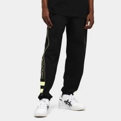 Lacoste Embroidered Sweatpants Black / Flashy Yellow