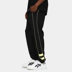 Lacoste Embroidered Sweatpants Black / Flashy Yellow -Sports Fashion Clothing Store XH1431 51 6VT lacoste organic cotton sweatpants black C