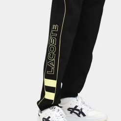 Lacoste Embroidered Sweatpants Black / Flashy Yellow -Sports Fashion Clothing Store XH1431 51 6VT lacoste organic cotton sweatpants black F