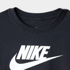 Nike Junior Girls' Sportswear T-shirt Black / White -Sports Fashion Clothing Store ar5088010 t dptl basic futurablkwh 2