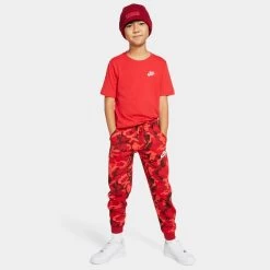 Nike Sportswear Junior Boys' Club LBR T-Shirt University Red / White -Sports Fashion Clothing Store ar5254657 club lbr ss tee B