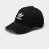 Adidas Originals Women's Relaxed Strapback Cap Black / White -Sports Fashion Clothing Store bh7139 adidas og strapback black white 1