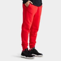 Nike Sportswear Club Fleece Jogger Pants University Red / White -Sports Fashion Clothing Store bv2671657 nike club jogger unvred 3