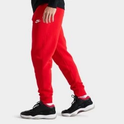 Nike Sportswear Club Fleece Jogger Pants University Red / White -Sports Fashion Clothing Store bv2671657 nike club jogger unvred 4