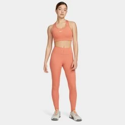 Nike Women’s Dri-FIT Swoosh Medium-Support 1-Piece Pad Sports Bra Madder Root / White -Sports Fashion Clothing Store bv3636827 w nk df swsh 1pp bra 6