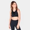 Nike Women's Dri-FIT Swoosh Air Force 1 Medium-Support Laced Sports Bra Black / Black -Sports Fashion Clothing Store dd1432010 w nk swoosh af1 brablackblack A