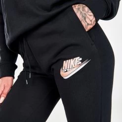 Nike Sportswear Women's Essential Fleece Pants / Black -Sports Fashion Clothing Store dm4607010 nike essntl reg flc ftra pantblack 5