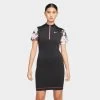 Nike Sportswear Women’s Short-Sleeve Patchwork Dress Black / Black - Active Pink -Sports Fashion Clothing Store dm6355010 prnt ss drs bk bk act pnk wh B