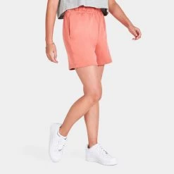 Nike Women's Sportswear Jersey Shorts Madder Root / White -Sports Fashion Clothing Store dm6728827 nike jersey short C