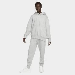 Nike Women's Sportswear Phoenix Fleece Oversized Pullover Hoodie Dark Grey Heather / Sail -Sports Fashion Clothing Store dq5860063 w nsw phnx flc po hoodie os E