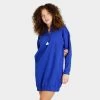 Adidas Women's Sportswear Half Zip Sweat Dress / Semi Lucid Blue