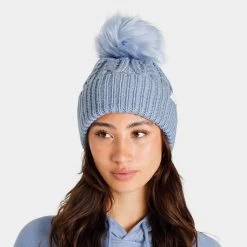 The North Face Women's Oh Mega Fur Pom Beanie / Folk Blue