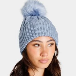 The North Face Women's Oh Mega Fur Pom Beanie / Folk Blue 8 The North Face Women's Oh Mega Fur Pom Beanie / Folk Blue -Sports Fashion Clothing Store nf0a7ri873a w oh mega pom bne D