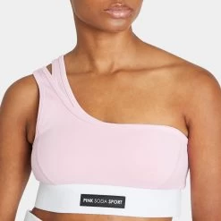 Pink Soda Sport Women’s Sculpt Asymmetric Bra / Sweet Lilac -Sports Fashion Clothing Store psstw11400pnk sculpt asymetric bra D
