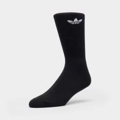 Adidas Originals Solid Crew Socks - 3 Pack Black / White -Sports Fashion Clothing Store s21490 solid crew sockblackwhite 1