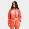 Champion Women’s Yarn-Dyed Reverse Weave Cropped Pullover Hoodie / Poppy Orange