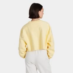 Champion Women’s Reverse Weave Cropped Cut-Off Crew Sweatshirt / Buttered Popcorn -Sports Fashion Clothing Store wl827c5u champion womens fleece crew yellow C