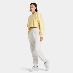 Champion Women’s Reverse Weave Cropped Cut-Off Crew Sweatshirt / Buttered Popcorn -Sports Fashion Clothing Store wl827c5u champion womens fleece crew yellow E